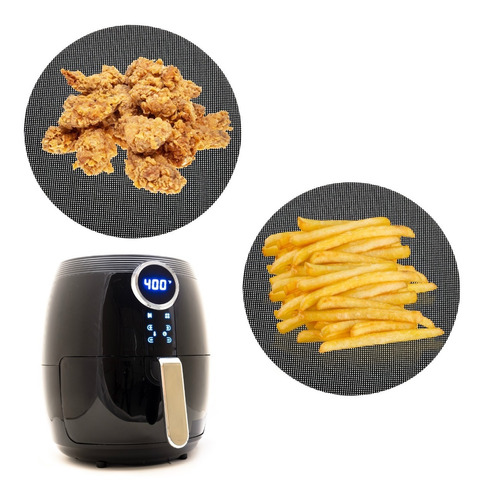 Kit 2 Tapete Manta Fritadeira Silicone Airfryer Antiaderente