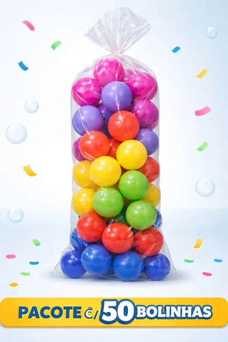 Pacote De 50 Bolinhas Coloridas Para Festa Infantil