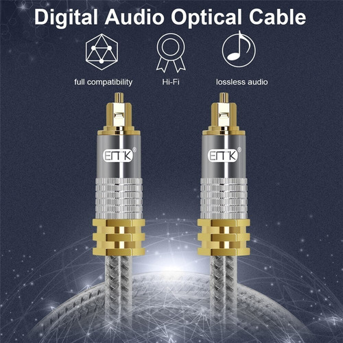 Imagen 4 de 6 de Cable De Audio Optico Digital Toslink Spdif 1mt Calidad