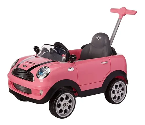 Mini Cooper Push Car Montable Guiado Rosa Minicooper Prinsel
