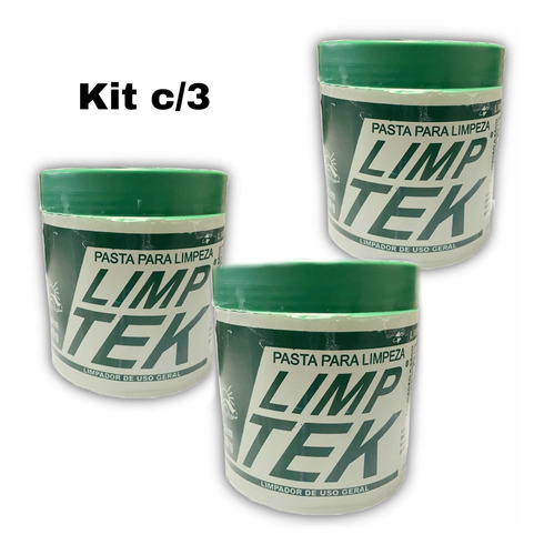 3 Pasta De Limpeza Lavagem A Seco Limptek Limp Tek C/500gr