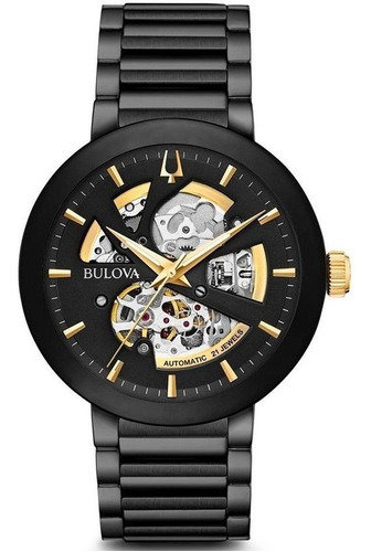 Reloj Bulova Hombre 98a203 Futuro Automatico Color de la malla Negro Color del bisel Negro Color del fondo Negro