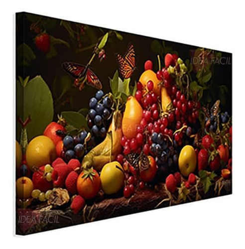 Cuadro Frutas Elegante Canvas Grueso 90x60cm