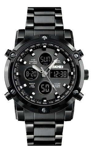 Reloj Skmei Digital 1389 Blackbody, Hombre, Fondo Negro, Mecánico, Piel Reforzada