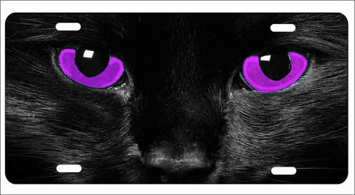 Placa Decorativa Para Coche Diseño Ojo Gato Color Morado