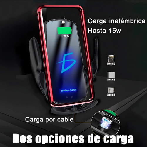 Soporte Cargador Inalambrico Carga Rapida 15w Coche Touch
