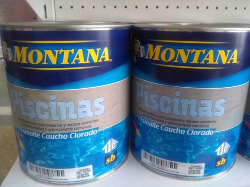 Pintura Para Piscina Esmalte Caucho Clorado Bco Azul Montana