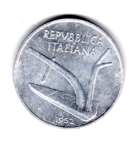 Italia Moneda 10 Liras Año 1952 Km#93 Xf+++