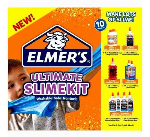Kit De Slime Elmers Fiesta - Lavable / Seguro - 10 Piezas
