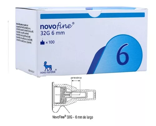 Novofine Agujas 32g X 6 Mm Para Pen Caja 100 Unidades
