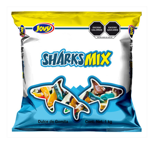 Gomitas De Tiburones Mix De Colores Jovy 1kg