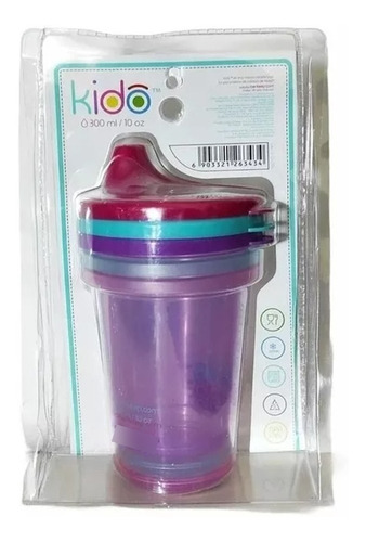 Set 3 Vasos Cups Reusables Keep Kido Plastico