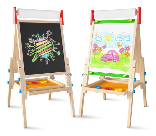 Easel Tiny Land Para Niños Con 2 Rollos De Papel De Dibujo D