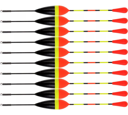 10 Flotadores De Control Para Cañas De Pescar Carpas Al Aire