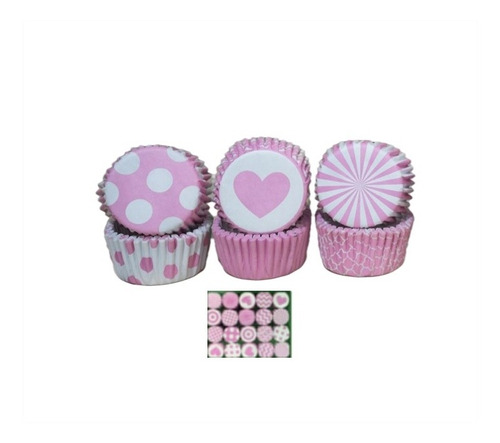 Pirotin Cupcake Nº10 Surtido Rosa Caja X500 - Cotillón Waf