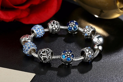 Pulseras De Plata Mujer Con Encantos Chapa Plata Fina 925