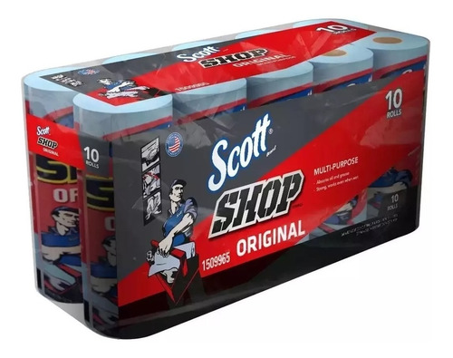 Toalla Paño Multiusos 10 Rollos Scott Shop Automotriz