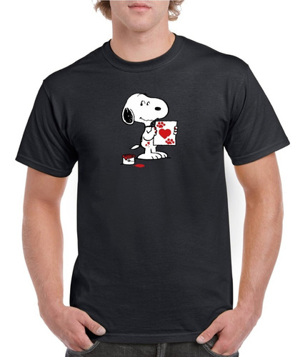Imagen 1 de 2 de Polera Hombre Estampado Snoopy Pintor