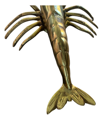 Pisapapeles Langosta Camarón Bronce Decoración Dorado (Usado)