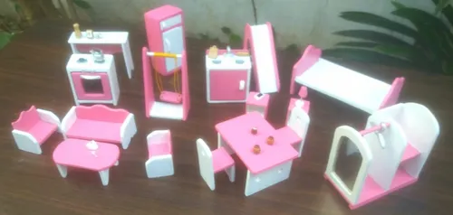 17 Muebles Para Casita De Muñecas Pintados Y Laqueados Palitoparajuan