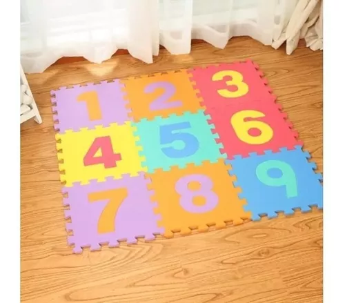 Alfombra Piso De Goma Encastrable Con Numeros Para Bebe