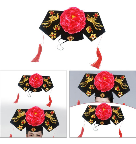 Diadema Qing Con Corona Floral, Diadema Divertida Con Borla,