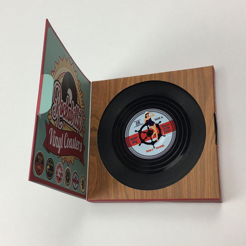 6 Posavasos De Bebida De Vidrio For Taza De Disco De Vinilo