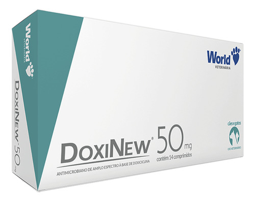 Doxinew Doxiciclina 50mg 14 Comprimidos Doença Carrapato Cor Azul-celeste