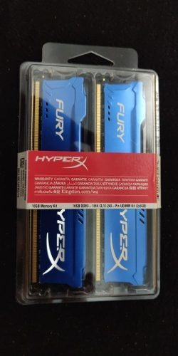 Memoria RAM Fury gamer color azul 16GB 2 HyperX HX318C10FK2/16