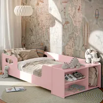 Comprar Mini Cama Infantil Aconchego Montessoriana Com Sapateira E Sapateira Para Quarto De Criança Menina E Menino Cor Rosa