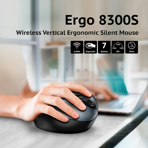 Mouse Ergonomico Genius Ergo 8300s Wireless Vertical 7-boton