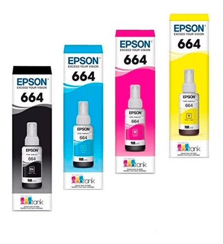 4 Tintas Epson Original Modelo T664