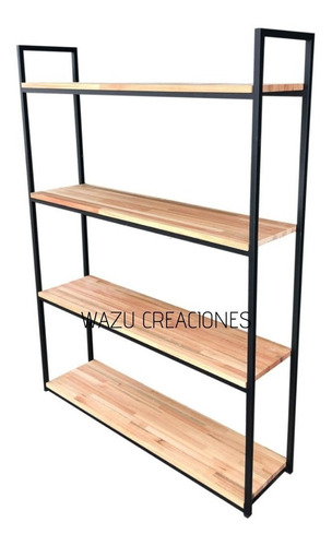 Estanteria Repisa De Metal Y Madera Mueble Auxiliar Resisten