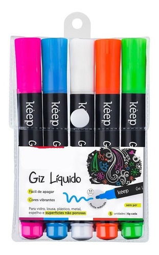 Marcador Tinta Liquida X5 Colores Keep