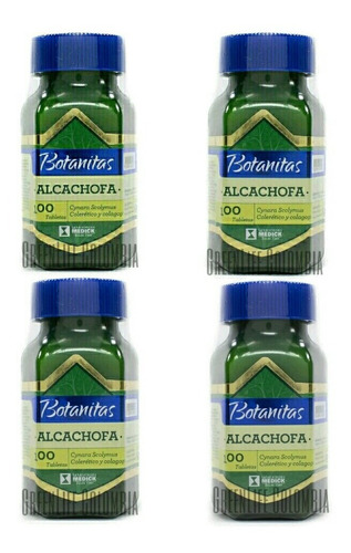 Alcachofa 500mg X4 Tarros De 100 Tabletas C\u Botanitas 