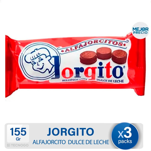  Mini Alfajor Jorgito Chocolate Dulce De Leche X6 - Pack X3