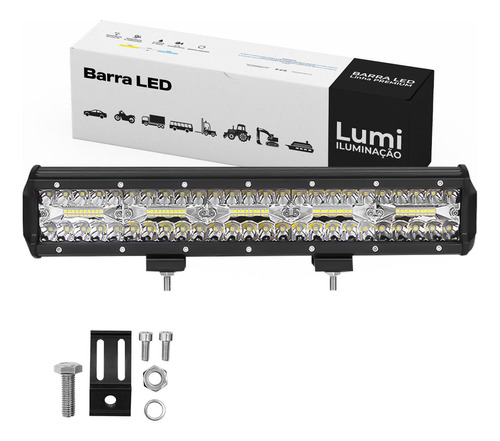 Refletor Holofote Luminaria Farol 300w Barra Cor Da Carcaça Preto Cor Da Luz Branco-frio 12v/24v Bivolt