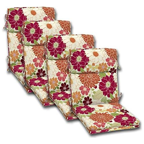 Set Of 4 Outdoor Dining Chair Cushions, Single Welt And...