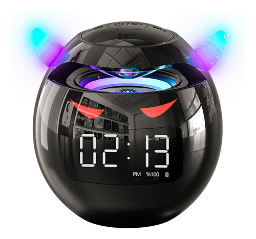 Pequeño Diablo Bocina Bluetooth Reloj Despertador