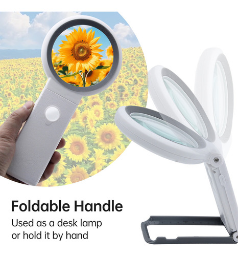 A Lupa Portátil 30x/10x Com Luz Led E Alça Dobrável