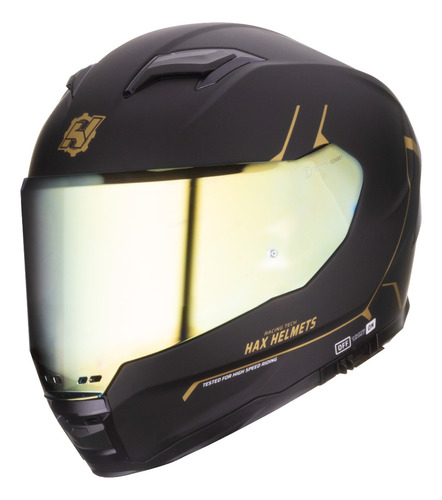Hax Helmets. Casco Moto Integral Dot + Ece 06. Force Negro
