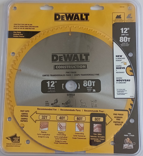 Dewalt Hoja De Sierra 12 Pulgadas 80 Dientes Original