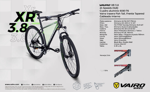 Imagen 4 de 8 de Bicicleta Rodado 29 Vairo 3.8 Shimano Disco Hidraulico 24vel