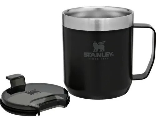 Taza Stanley Camp Mug 354ml Black 1,5 Hs Calor 3 Hs Frio Ori Color Negro Liso