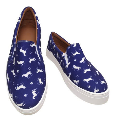 Imagem 5 de 7 de Slip On Tenis Feminino Casual Animal Print Cavalo Confort