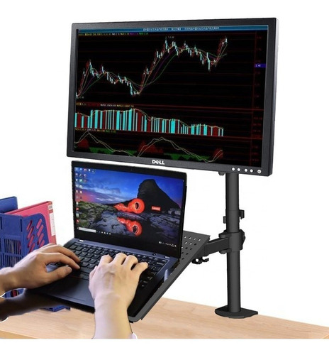 Imagen 2 de 9 de Rack Soporte De Escritorio Para Laptop Y Monitor - Gamers