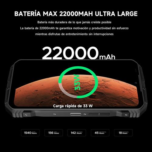 Doogee V Max Plus 16gb 512gb Negro Dual Sim 5g Smartphone Robusto 22000mah 200mp Camera 120hz Dimensity 7050 Android 14