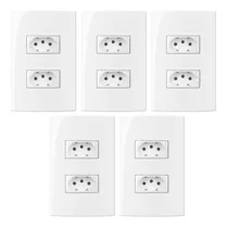 Comprar 05 Conjunto 4x2 Tomada Dupla 10a Tomada 20a Sleek Margirius