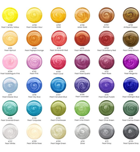 Imagen 2 de 8 de Pinturas Arteza Gouache Metalicas 36 Colores 12 Ml P/ Canvas