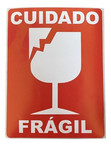 Etiqueta Frágil 4x3 (102x76 Mm) Rollo C/ 500 Pzas C1 Color Rojo